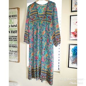 R. VIVIMOS blue boho dress